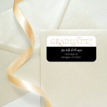 Adresse de graduation moderne Black Gold