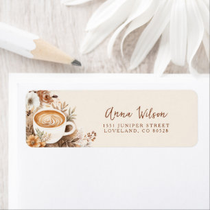Étiquette Adresse de la Baby Shower Café Love is Brewing