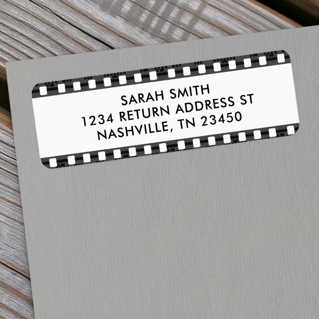 Étiquette Adresse de la bande de film rétro (Créateur téléchargé)