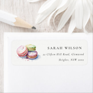 Étiquette Adresse de la boulangerie de macarons français à l