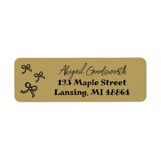 Étiquette Adresse de la réception de mariage au nœud fantais (Devant)