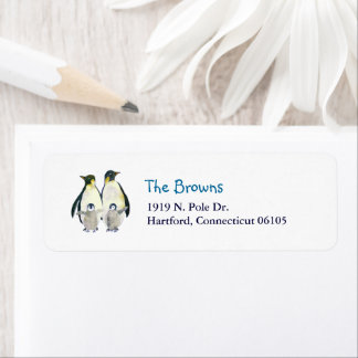 Étiquette Adresse de l'empereur Penguins d'hiver