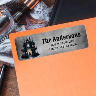 Étiquette Adresse de maison hantée victorienne gothique pour