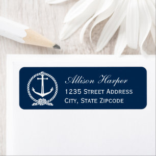 Étiquette Adresse de mariage à l'ancre de la marine nautique