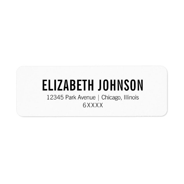 Étiquette Adresse de mariage à typographie simple (Devant)