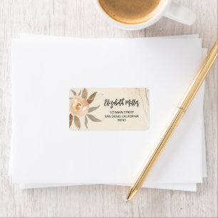 Étiquette Adresse de mariage élégante avec fleurs d'automne
