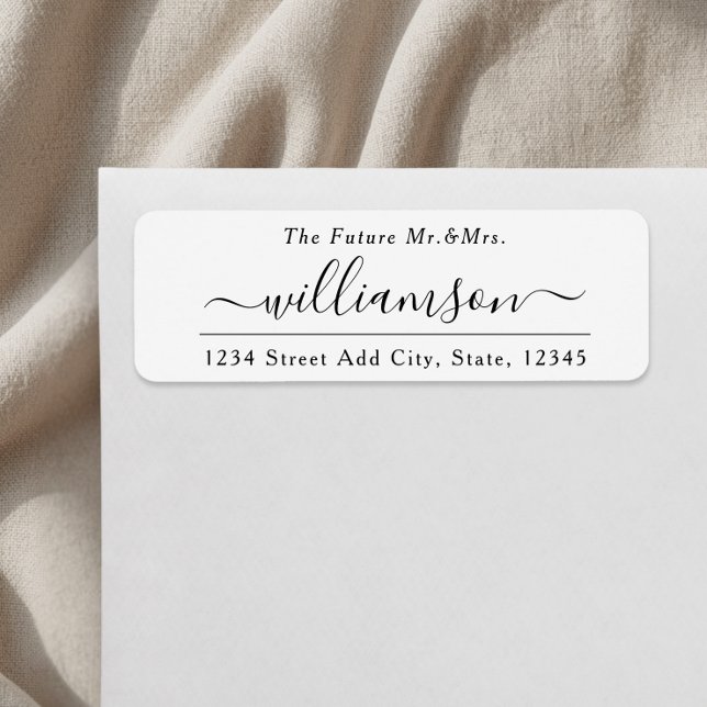Étiquette Adresse de mariage élégante moderne M. et Mme (Créateur téléchargé)