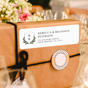 Étiquette Adresse de mariage florale vintage fantaisiste chi