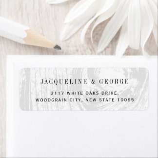 Étiquette Adresse de mariage hivernal à grain de bois rustiq