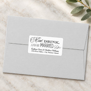 Étiquette Adresse de mariage Mangez Buvez et Soyez Mariés