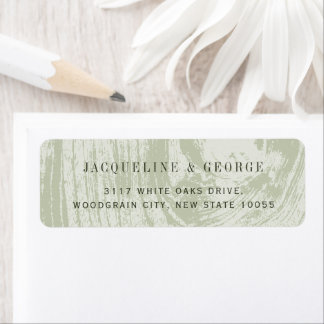 Étiquette Adresse de mariage printanière au grain de bois ve