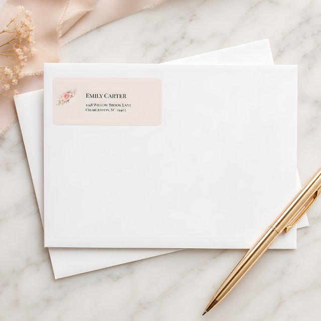 Étiquette Adresse de mariage rococo de luxe (Rococo themed address label for wedding invitations etc..from the Rococo collection
)
