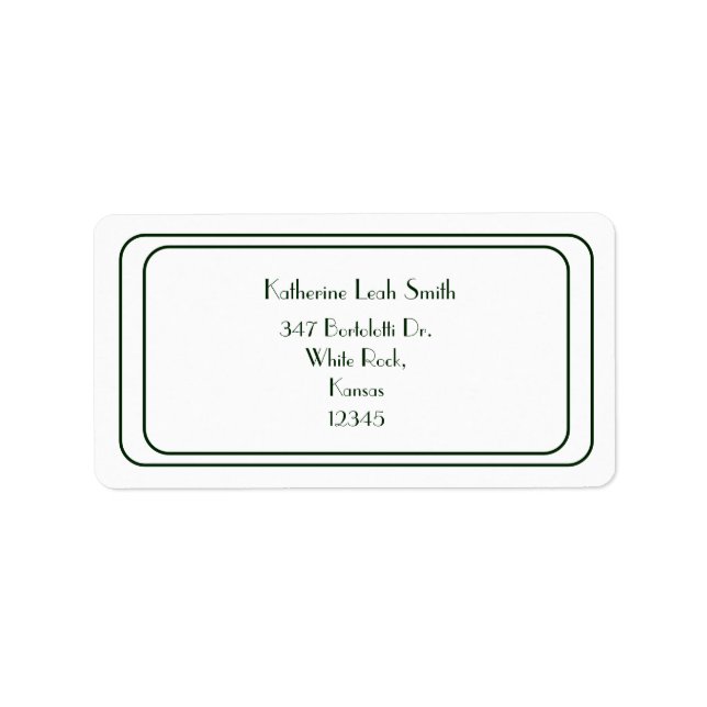 Étiquette Adresse de mariage simple et élégante (Devant)