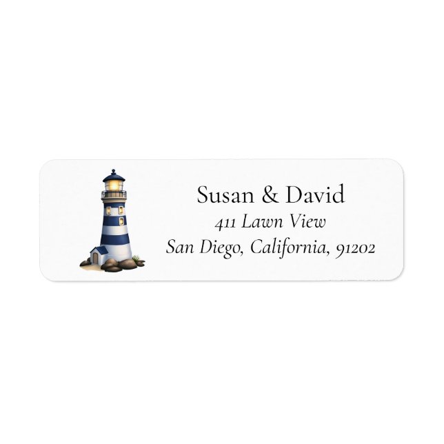 Étiquette Adresse de phare personnalisée (Devant)