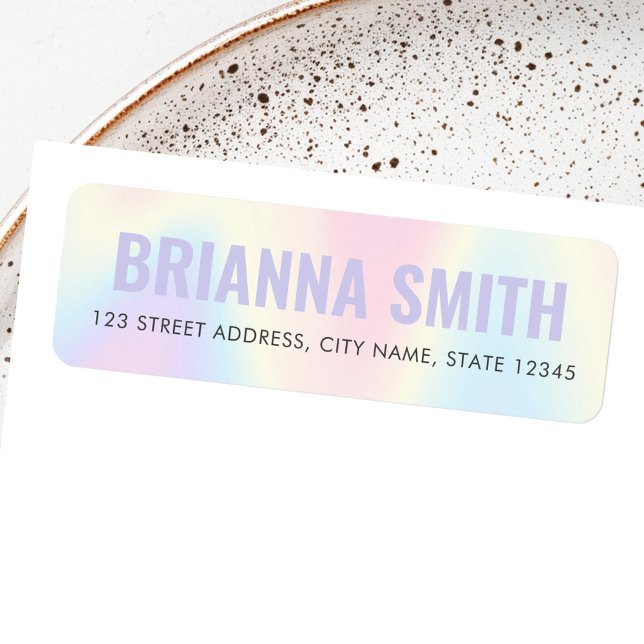 Étiquette Adresse de retour arc-en-ciel pastel tendance mode (Soft pastel rainbow trendy modern return address label)