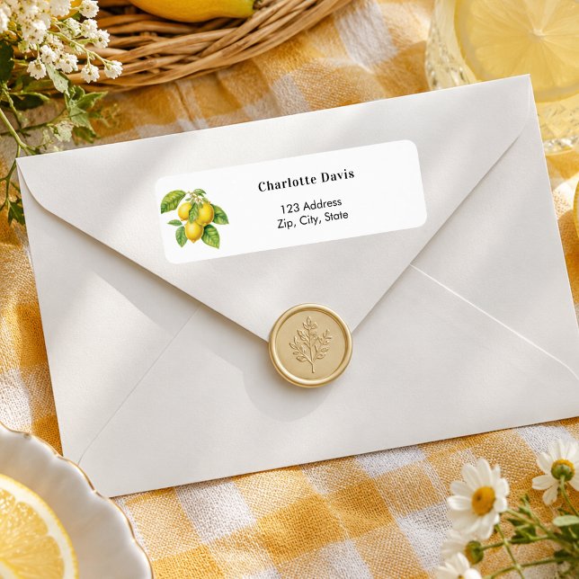Étiquette Adresse de retour au citron  (Créateur téléchargé)