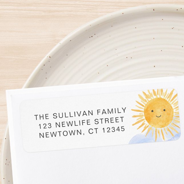 Étiquette Adresse de Retour Baby Shower Boho Sunshine (Créateur téléchargé)