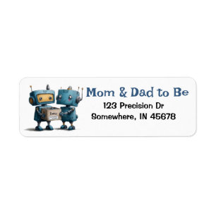 Étiquette Adresse de retour Baby shower Robot obligatoire de