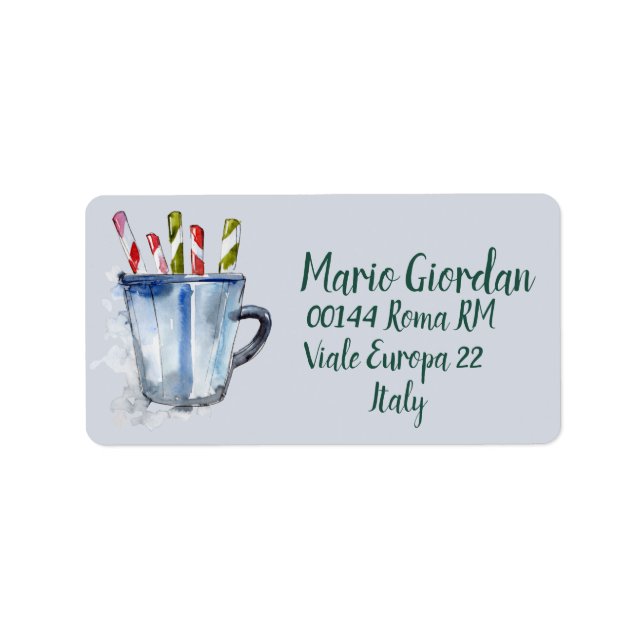 Étiquette Adresse de retour Bâtons à menthe au chocolat chau (Devant)