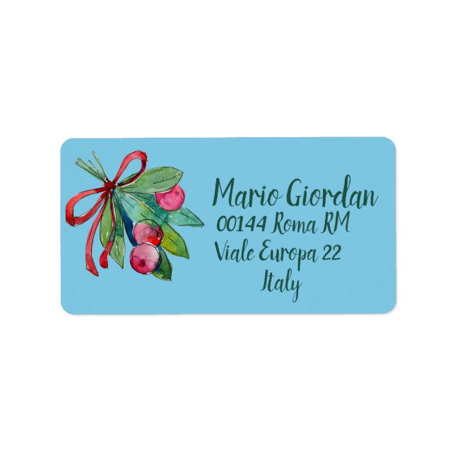 Étiquette Adresse de retour Berry Bund w Red Green (Devant)