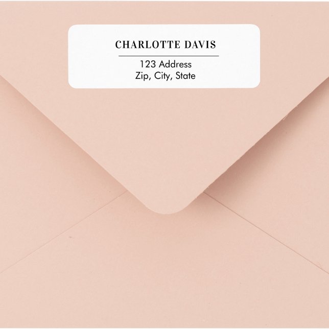 Étiquette Adresse de retour blanc noir  (Créateur téléchargé)