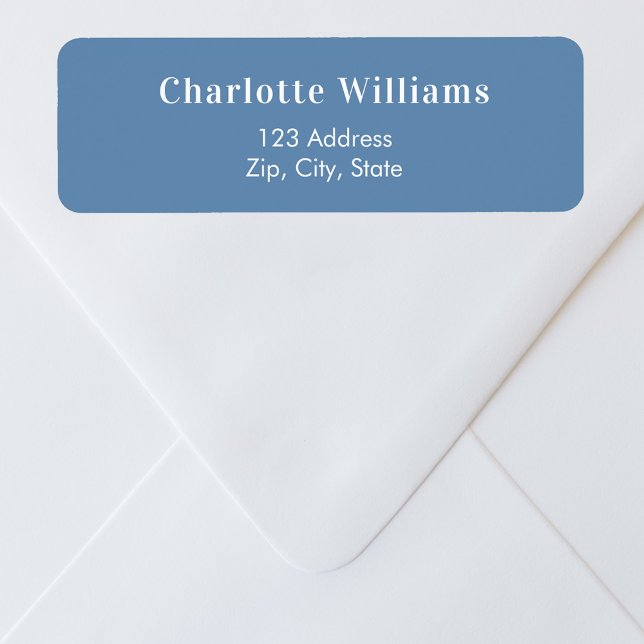 Étiquette Adresse de retour bleu foncé (Créateur téléchargé)
