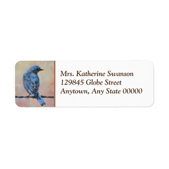 Étiquette Adresse de retour Bleubird Fine Art (Devant)