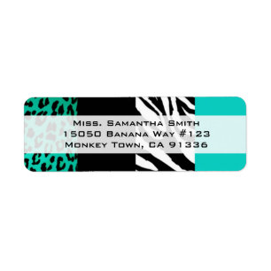 Étiquette Adresse de retour bleue de poster de animal de