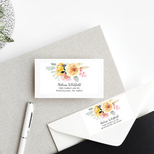 Étiquette Adresse de retour botanique aquarelle rustique flo