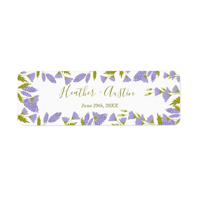 Étiquette Adresse de retour botanique de mariage de fleurs s (Devant)