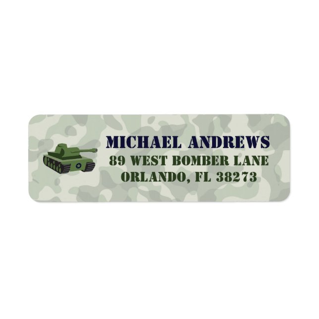 Étiquette Adresse de retour Caméra militaire de l'Armée (Devant)
