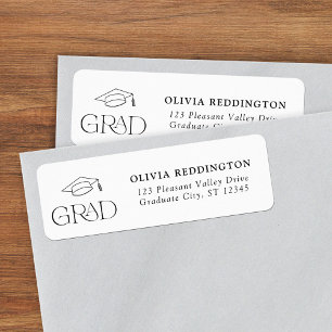Étiquette Adresse de retour Casquette de remise de diplômes