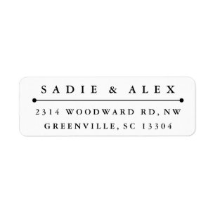 Étiquette Adresse de retour classique pour couples