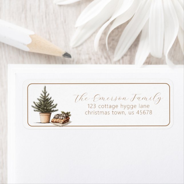 Étiquette Adresse de retour Cottage Hygge (En situation)