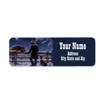 Adresse de retour Cowboy Cheval Western Country