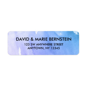 Étiquette Adresse de retour d'aquarelle turquoise pourpre