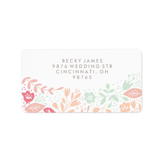 Étiquette Adresse de retour d'autocollants floraux de grâce