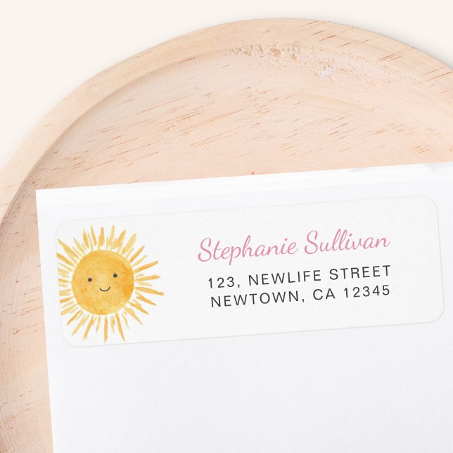 Étiquette Adresse de retour de Baby Shower Boho Sunshine (Créateur téléchargé)