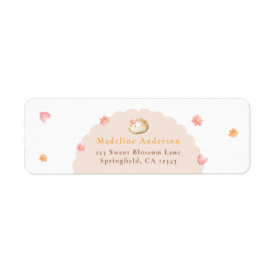 Étiquette Adresse de retour de Baby shower floral mou Dumpli