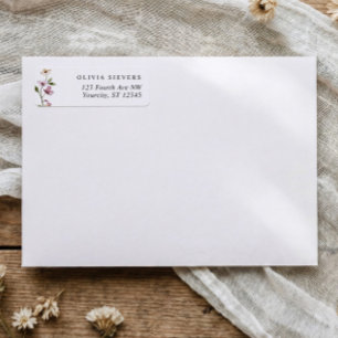 Étiquette Adresse de Retour de Baby Shower Mariée Fleur Sauv