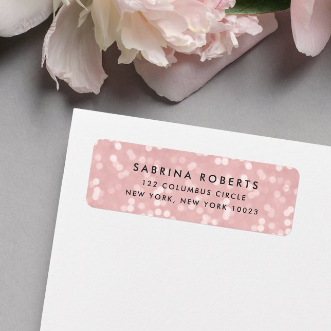 Étiquette Adresse de retour de Bokeh Rose (Créateur téléchargé)