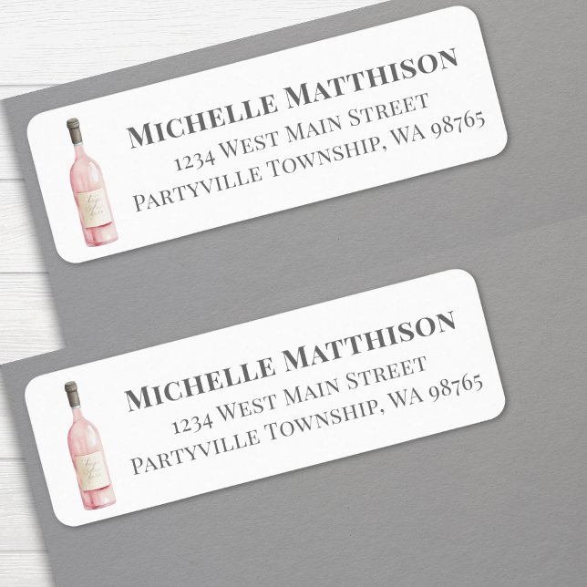 Étiquette Adresse de retour de bouteilles de vin (Wine Bottle Return Address label )