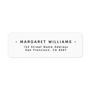 Étiquette Adresse de Retour de Bureau Minimaliste Simple