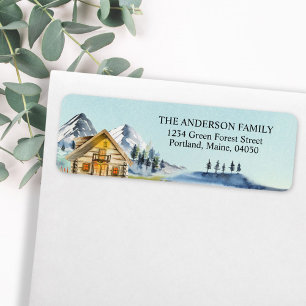 Étiquette Adresse de retour de chalet de montagne brumeux ru