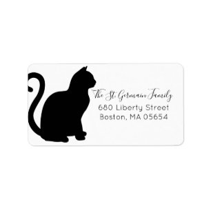 Étiquette Adresse de retour de chat noir