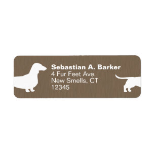 Étiquette Adresse de retour de chien de saucisse de