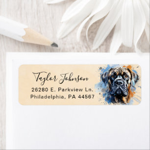 Étiquette Adresse de retour de chien Mastiff anglais