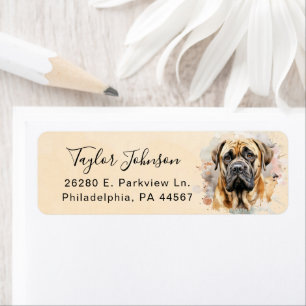 Étiquette Adresse de retour de chien Mastiff anglais