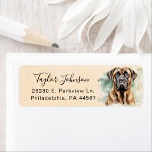 Étiquette Adresse de retour de chien Mastiff anglais