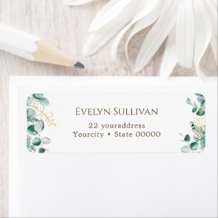 Étiquette Adresse de retour de conception Eucalyptus